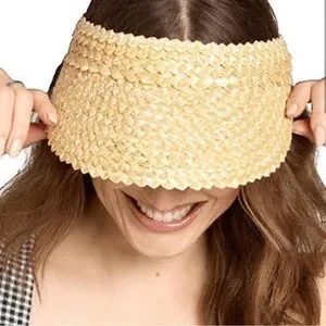 Beach Riot | Accessories | Beach Riot Tan Woven Visor Hat  display picture 2